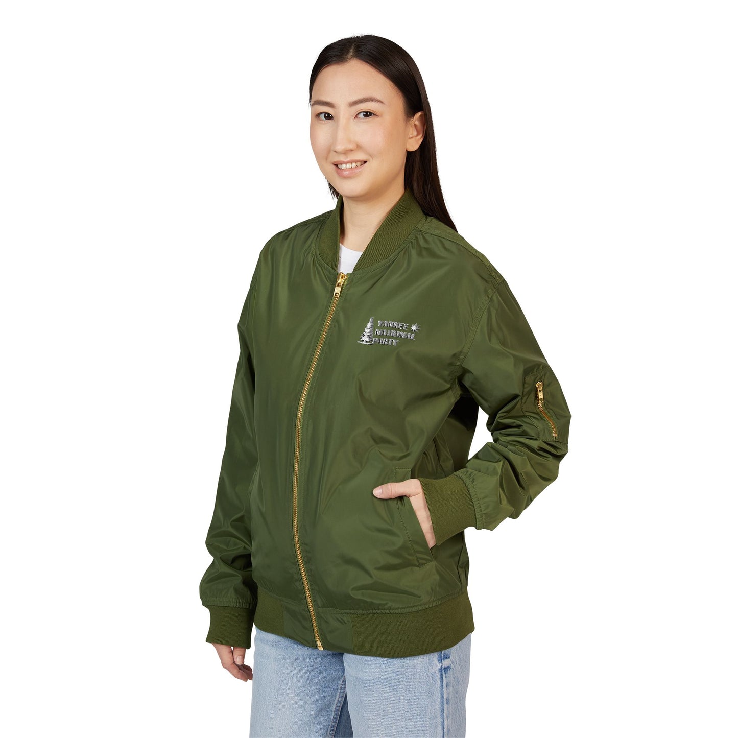 YNP Embroidered Recycled Bomber Jacket