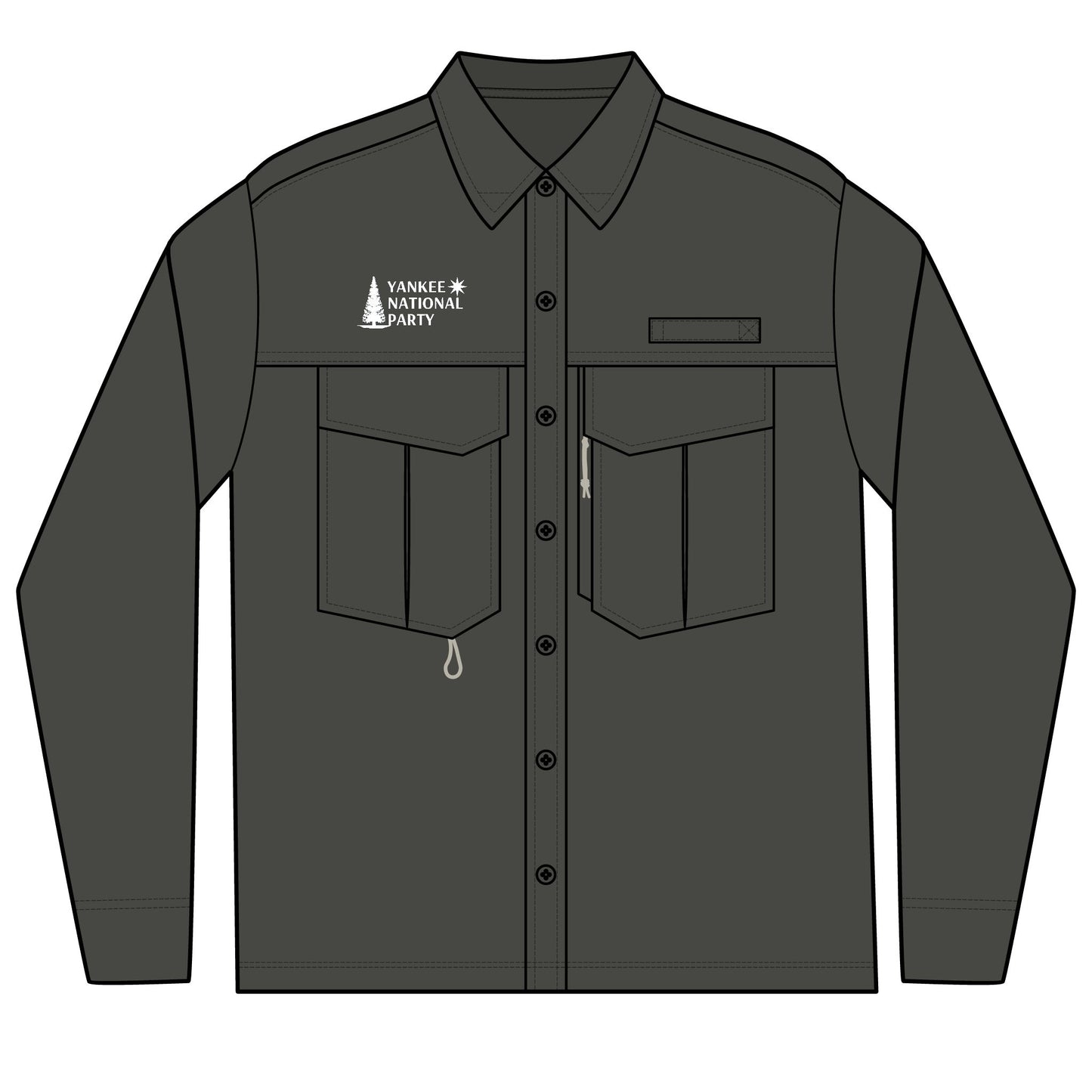 YNP Men's Long Sleeve Performance Fishing Shirt - White Logo