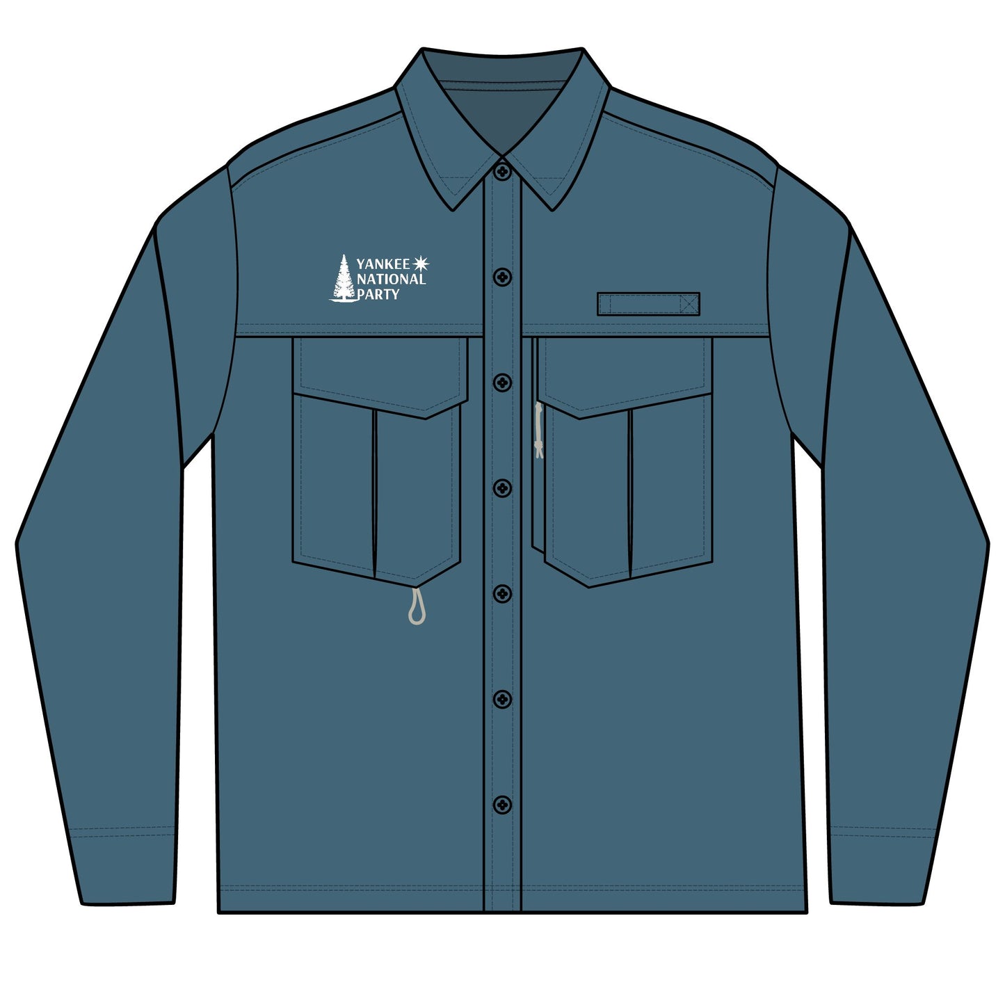 YNP Men's Long Sleeve Performance Fishing Shirt - White Logo