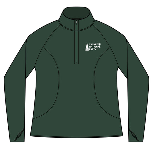 YNP Embroidered Ladies Sport-Wick® Stretch Quarter-Zip Pullover - White Logo Edition